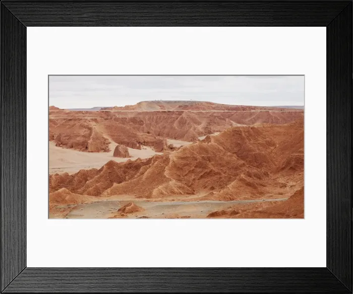 Framed Print : A geological formation known as the Flaming Cliffs where Andrew Shapman expedition Framed Print : A geological formation known as the Flaming Cliffs where Andrew Shapman expedition