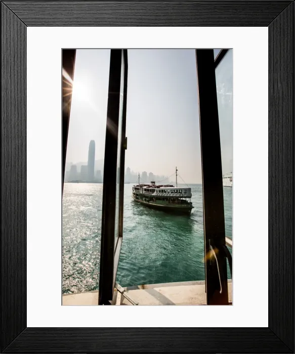 Framed Print : Star Ferry with Hong Kong in the background, Hong Kong, China, Asia Framed Print : Star Ferry with Hong Kong in the background, Hong Kong, China, Asia