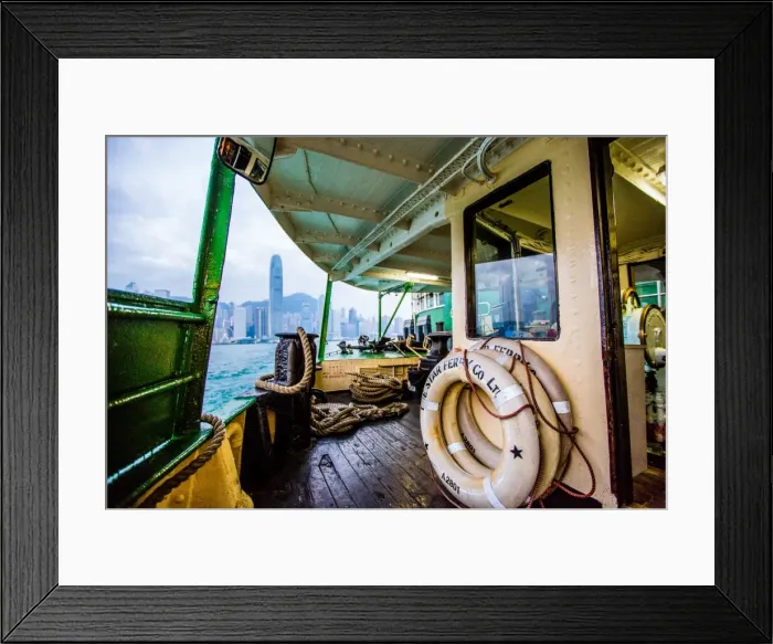 Framed Print : Star Ferry with Hong Kong in the background, Hong Kong, China, Asia Framed Print : Star Ferry with Hong Kong in the background, Hong Kong, China, Asia