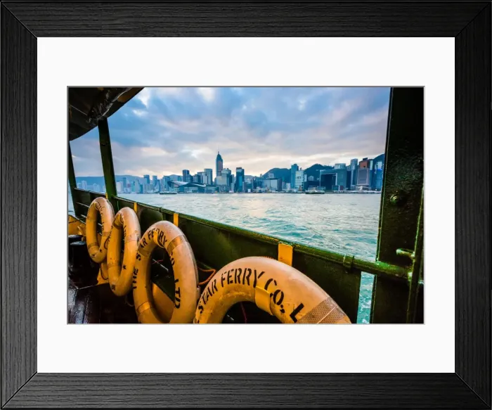 Framed Print : Hong Kong skyline with Star Ferry, Hong Kong, China, Asia Framed Print : Hong Kong skyline with Star Ferry, Hong Kong, China, Asia