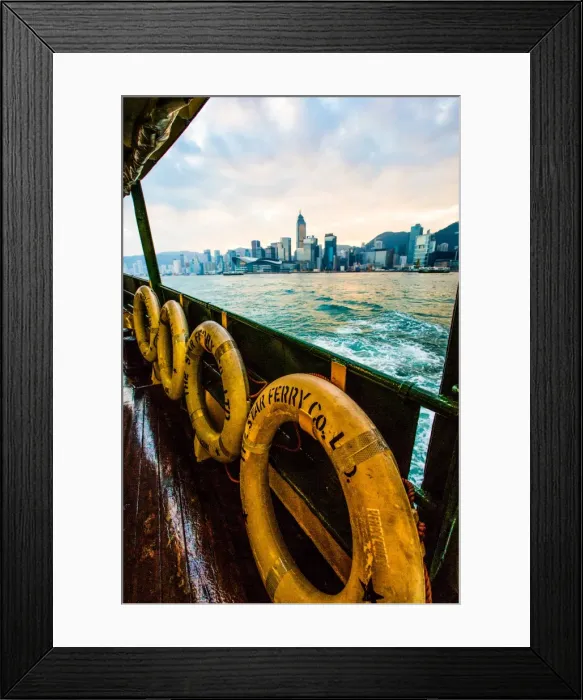 Framed Print : Hong Kong skyline with Star Ferry, Hong Kong, China, Asia Framed Print : Hong Kong skyline with Star Ferry, Hong Kong, China, Asia