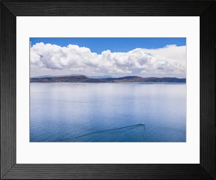 Framed Print : Boat tour on Lake Titicaca, seen from Taquile Island, Peru, South America Framed Print : Boat tour on Lake Titicaca, seen from Taquile Island, Peru, South America
