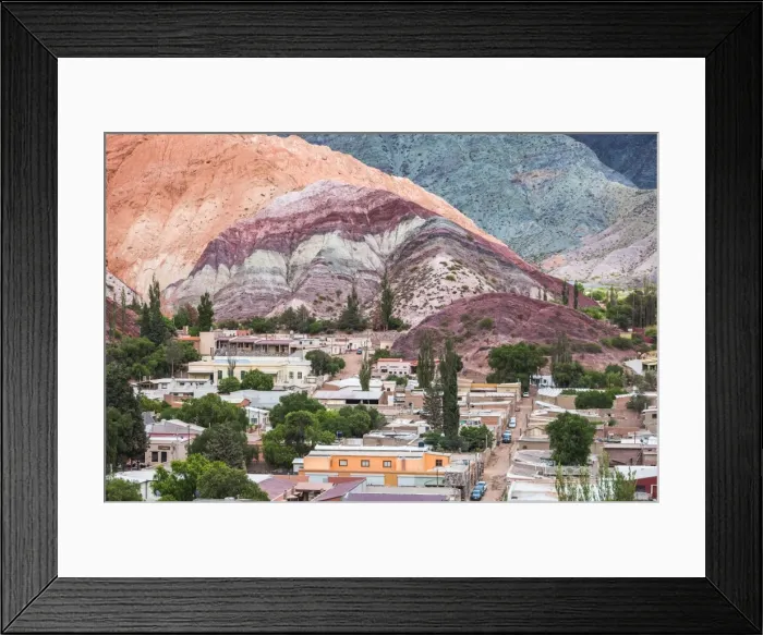 Framed Print : Purmamarca and the Hill of Seven Colours (Cerro de los Siete Colores), Quebrada de Purmamarca Framed Print : Purmamarca and the Hill of Seven Colours (Cerro de los Siete Colores), Quebrada de Purmamarca