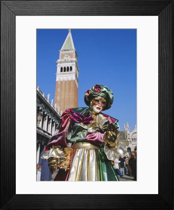 Framed Print : Person wearing masked carnival costume, St Framed Print : Person wearing masked carnival costume, St