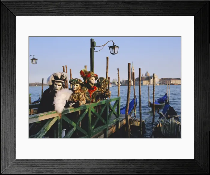 Framed Print : People wearing masked carnival costumes Framed Print : People wearing masked carnival costumes