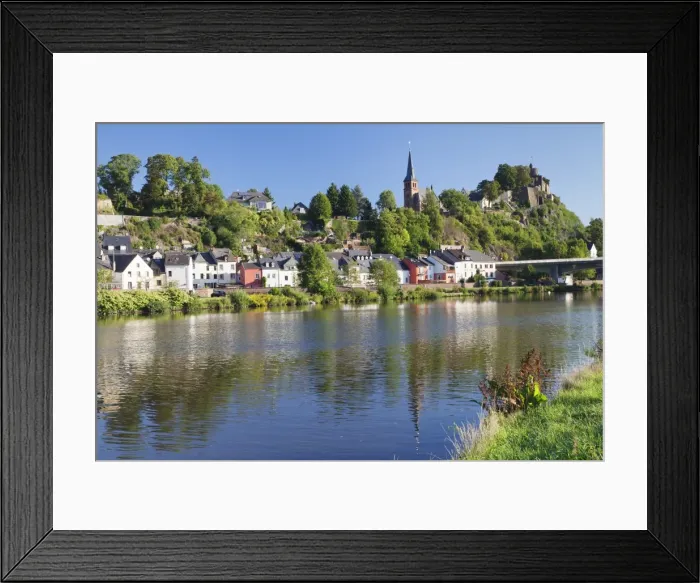Framed Print : Saarburg with castle ruin and Saar River, Rhineland-Palatinate, Germany, Europe Framed Print : Saarburg with castle ruin and Saar River, Rhineland-Palatinate, Germany, Europe