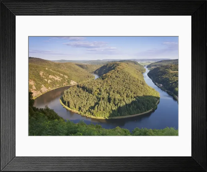 Framed Print : Saar Loop (Grosse Saarschleife) seen from Cloef viewing point, Orscholz near Mettlach Framed Print : Saar Loop (Grosse Saarschleife) seen from Cloef viewing point, Orscholz near Mettlach