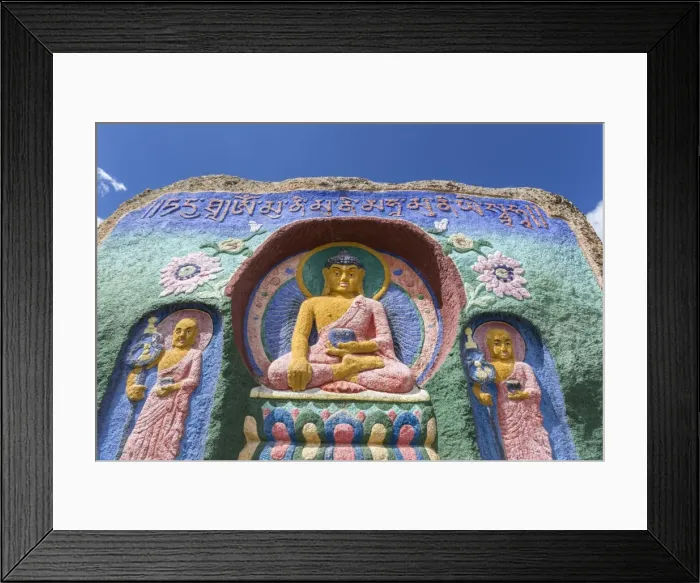 Framed Print : Colourful exterior Buddha artwork, Aryapaia Buddhist monastery, Terelj National Park Framed Print : Colourful exterior Buddha artwork, Aryapaia Buddhist monastery, Terelj National Park