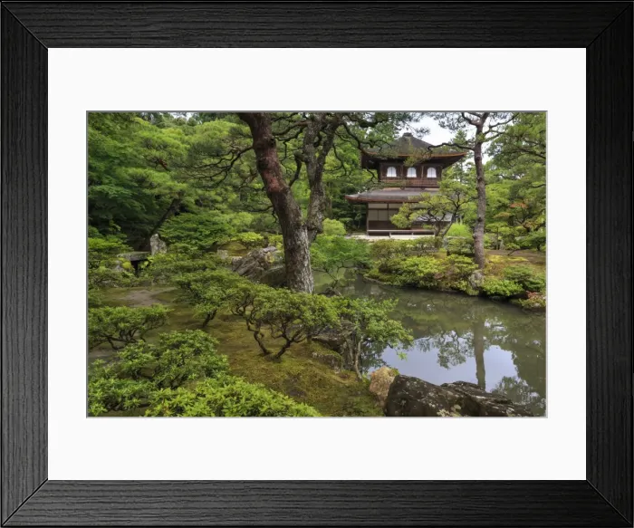 Framed Print : Ginkaku-ji (Silver Pavillion), classical Japanese temple and garden, main hall, pond Framed Print : Ginkaku-ji (Silver Pavillion), classical Japanese temple and garden, main hall, pond