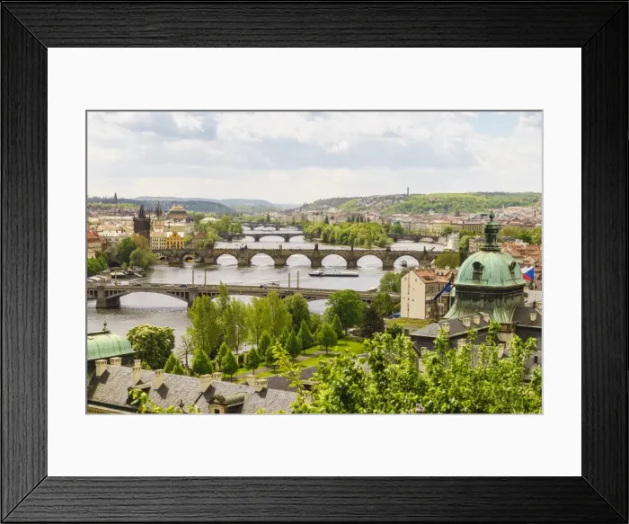 Framed Print : Prague cityscape looking down the Vltava River, Prague, Czech Republic, Europe Framed Print : Prague cityscape looking down the Vltava River, Prague, Czech Republic, Europe