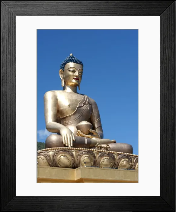 Framed Print : Buddha Dordenma statue, bronze, gilded in gold, 51 Framed Print : Buddha Dordenma statue, bronze, gilded in gold, 51