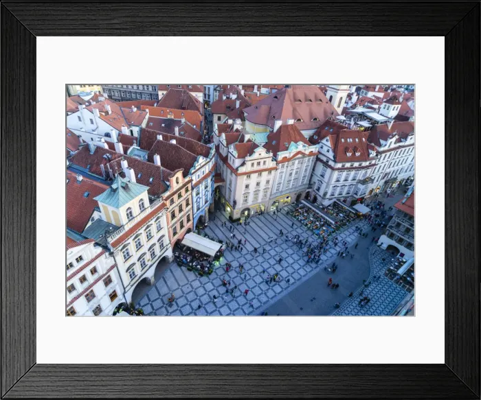 Framed Print : Looking down on Old Town Square, UNESCO World Heritage Site, Prague, Czech Republic Framed Print : Looking down on Old Town Square, UNESCO World Heritage Site, Prague, Czech Republic