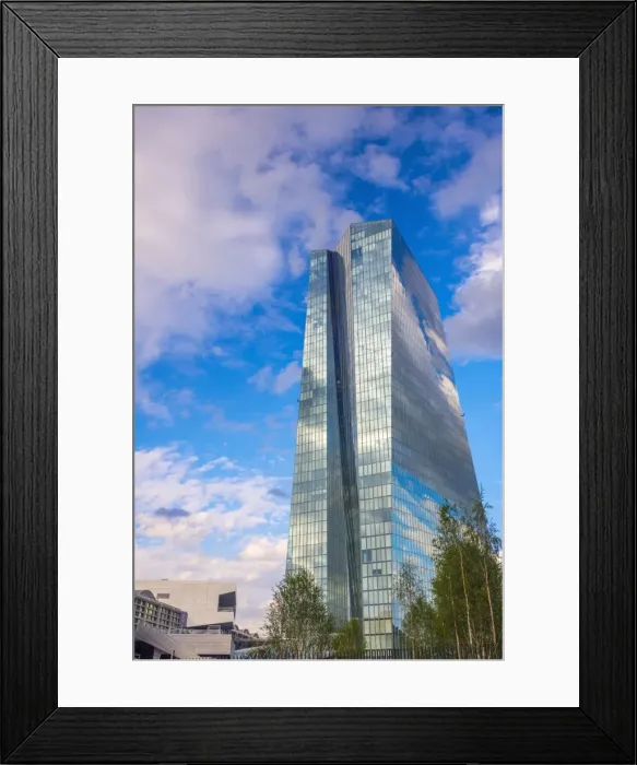 Framed Print : New European Central Bank Building incorporating the old Grossmarkthalle, Ostend Framed Print : New European Central Bank Building incorporating the old Grossmarkthalle, Ostend
