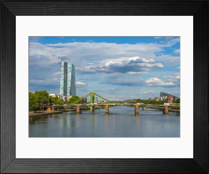 Framed Print : River Main and New European Central Bank Building, Ostend, Frankfurt am Main, Hesse Framed Print : River Main and New European Central Bank Building, Ostend, Frankfurt am Main, Hesse