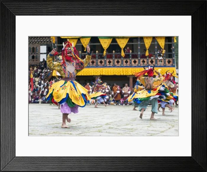 Framed Print : Traditional dancers at the Paro festival, Paro, Bhutan, Asia Framed Print : Traditional dancers at the Paro festival, Paro, Bhutan, Asia