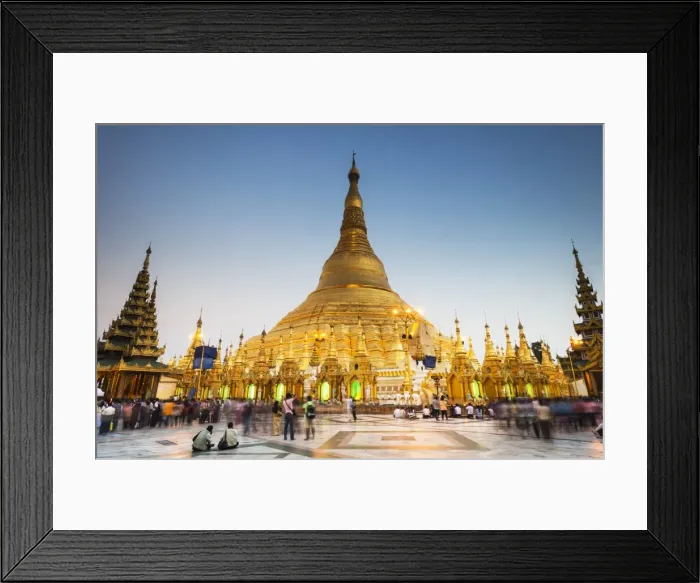Framed Print : Early evening at Shwedagon Pagoda, Yangon (Rangoon), Myanmar (Burma), Asia Framed Print : Early evening at Shwedagon Pagoda, Yangon (Rangoon), Myanmar (Burma), Asia