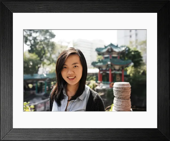 Framed Print : Portrait of young woman, Wong Tai Sin Temple, Kowloon, Hong Kong, China, Asia Framed Print : Portrait of young woman, Wong Tai Sin Temple, Kowloon, Hong Kong, China, Asia