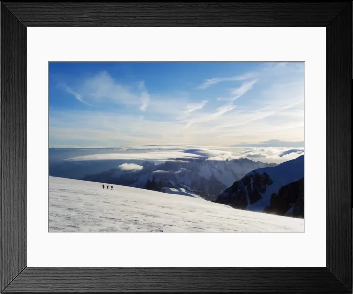 Framed Print : Ski tourer on Mont Blanc and Mont Blanc du Tacul, 4248m, behind, Chamonix, Rhone Alpes Framed Print : Ski tourer on Mont Blanc and Mont Blanc du Tacul, 4248m, behind, Chamonix, Rhone Alpes