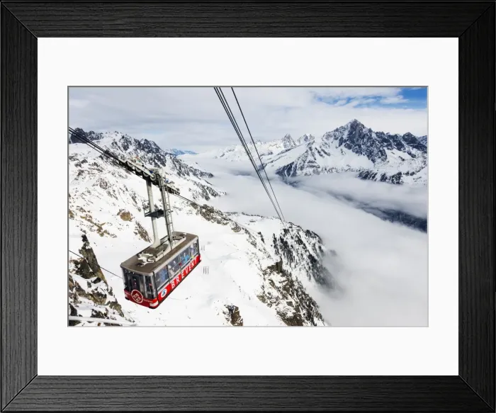 Framed Print : Sea of clouds weather inversion over Chamonix valley, Brevant cable car, Chamonix Framed Print : Sea of clouds weather inversion over Chamonix valley, Brevant cable car, Chamonix