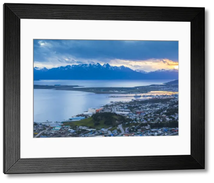 Framed Print : Sunset at Ushuaia, the southern most city in the world, Tierra del Fuego, Patagonia