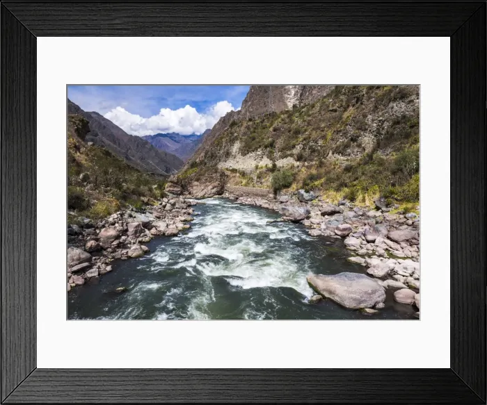 Framed Print : Urubamba River at the start of the Inca Trail, Cusco Region, Peru, South America Framed Print : Urubamba River at the start of the Inca Trail, Cusco Region, Peru, South America