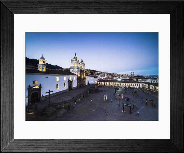 Framed Print : Plaza de San Francisco and Church and Convent of San Francisco at night, Old City of Quito Framed Print : Plaza de San Francisco and Church and Convent of San Francisco at night, Old City of Quito