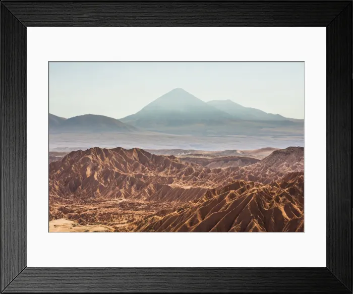 Framed Print : Death Valley (Valle de la Muerte) and Licancabur Volcano, San Pedro de Atacama, Atacama Desert Framed Print : Death Valley (Valle de la Muerte) and Licancabur Volcano, San Pedro de Atacama, Atacama Desert