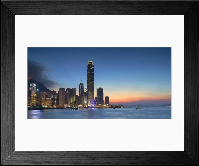 Framed Print : Hong Kong Island skyline at dusk, Hong Kong, China, Asia Framed Print : Hong Kong Island skyline at dusk, Hong Kong, China, Asia