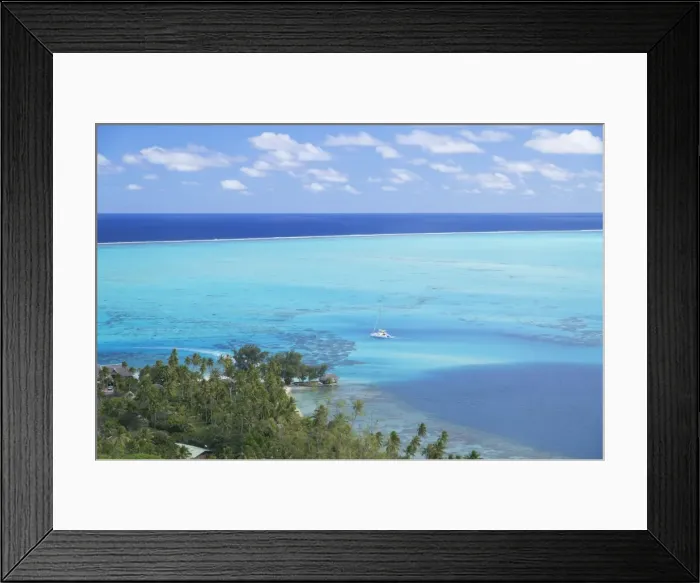 Framed Print : View of yacht in lagoon, Bora Bora, Society Islands, French Polynesia, South Pacific Framed Print : View of yacht in lagoon, Bora Bora, Society Islands, French Polynesia, South Pacific