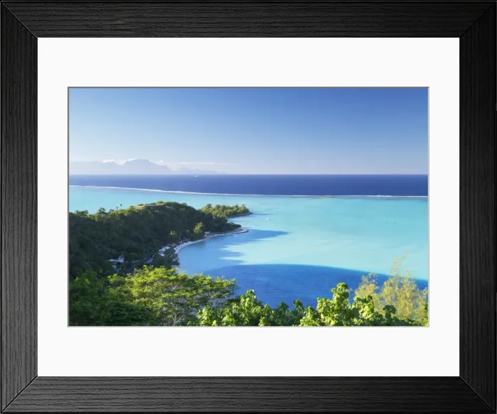 Framed Print : View of Matira Beach and lagoon, Bora Bora, Society Islands, French Polynesia, South Pacific Framed Print : View of Matira Beach and lagoon, Bora Bora, Society Islands, French Polynesia, South Pacific