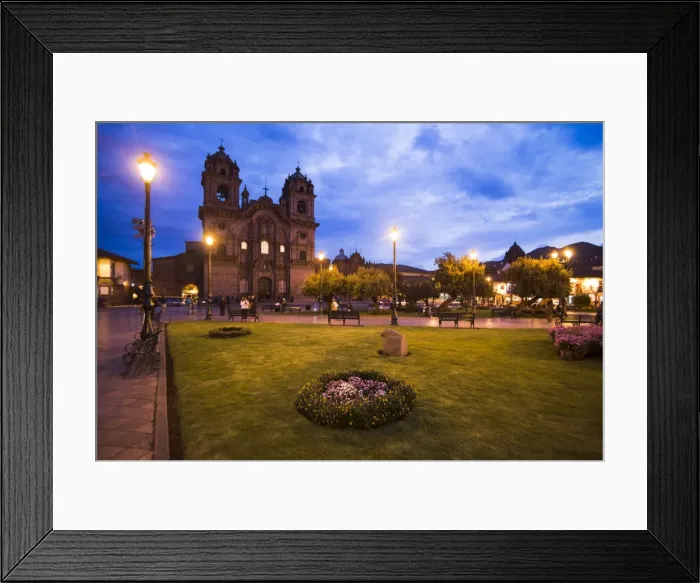 Framed Print : Cusco Cathedral Basilica of the Assumption of the Virgin at night, Plaza de Armas Framed Print : Cusco Cathedral Basilica of the Assumption of the Virgin at night, Plaza de Armas