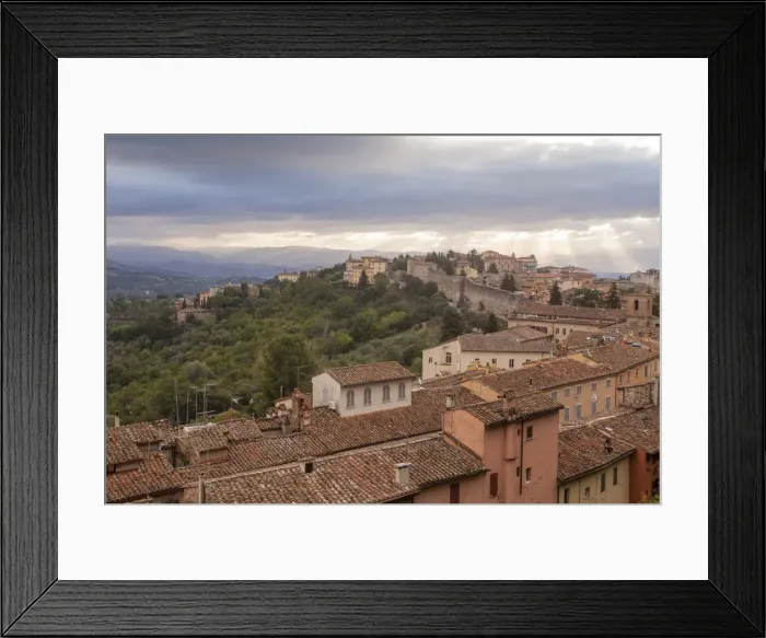 Framed Print : Storm clouds clearning over Perugias historic centre, Perugia, Umbria, Italy, Europe Framed Print : Storm clouds clearning over Perugias historic centre, Perugia, Umbria, Italy, Europe