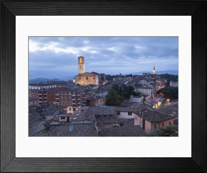 Framed Print : The rooftops of Perugia with the Basilica di San Pietro and Basilica di San Domencio Framed Print : The rooftops of Perugia with the Basilica di San Pietro and Basilica di San Domencio