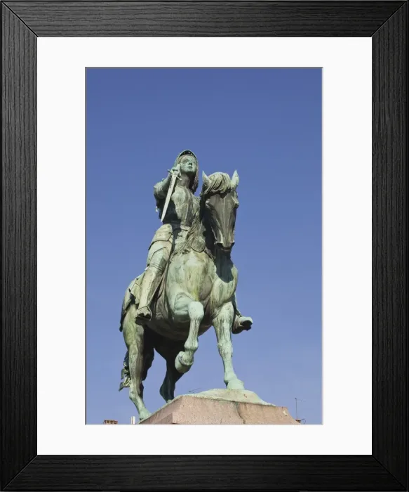 Framed Print : A statue of Joan of Arc riding her horse in Place du Martroi, Orleans, Loiret, France