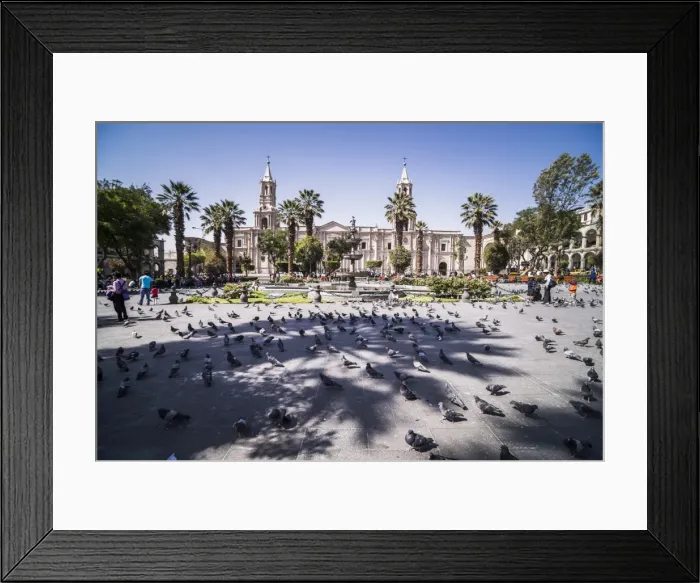 Framed Print : Basilica Cathedral of Arequipa (Basilica Catedral), Plaza de Armas, UNESCO World Heritage Site Framed Print : Basilica Cathedral of Arequipa (Basilica Catedral), Plaza de Armas, UNESCO World Heritage Site