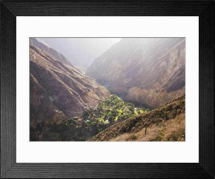 Framed Print : Sangalle village at sunset, Colca Canyon, Peru, South America Framed Print : Sangalle village at sunset, Colca Canyon, Peru, South America