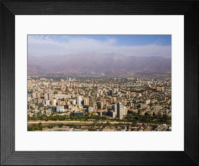 Framed Print : Santiago, seen from San Cristobal Hill (Cerro San Cristobal), Barrio Bellavista Framed Print : Santiago, seen from San Cristobal Hill (Cerro San Cristobal), Barrio Bellavista
