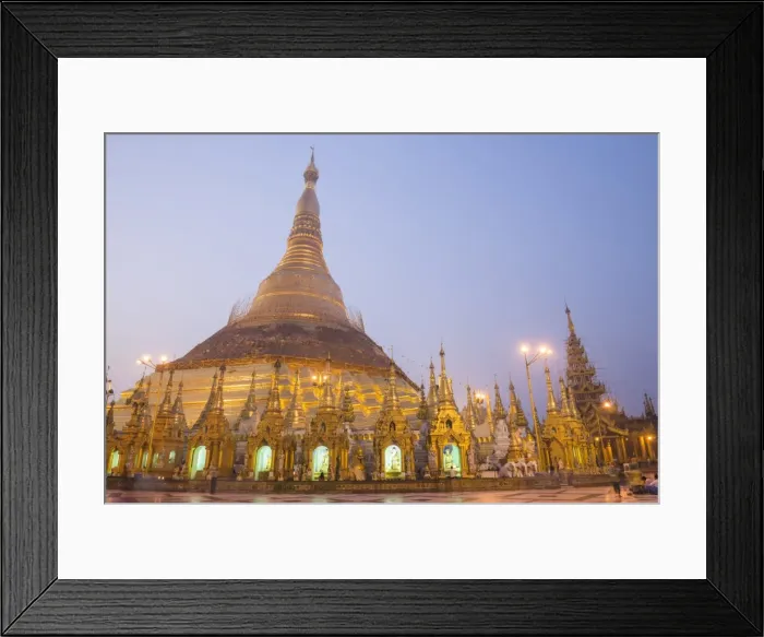 Framed Print : Sunrise at Shwedagon Pagoda (Shwedagon Zedi Daw) (Golden Pagoda), Yangon (Rangoon) Framed Print : Sunrise at Shwedagon Pagoda (Shwedagon Zedi Daw) (Golden Pagoda), Yangon (Rangoon)