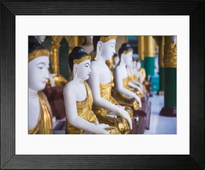 Framed Print : Buddha images at Shwedagon Pagoda (Shwedagon Zedi Daw) (Golden Pagoda), Yangon (Rangoon) Framed Print : Buddha images at Shwedagon Pagoda (Shwedagon Zedi Daw) (Golden Pagoda), Yangon (Rangoon)