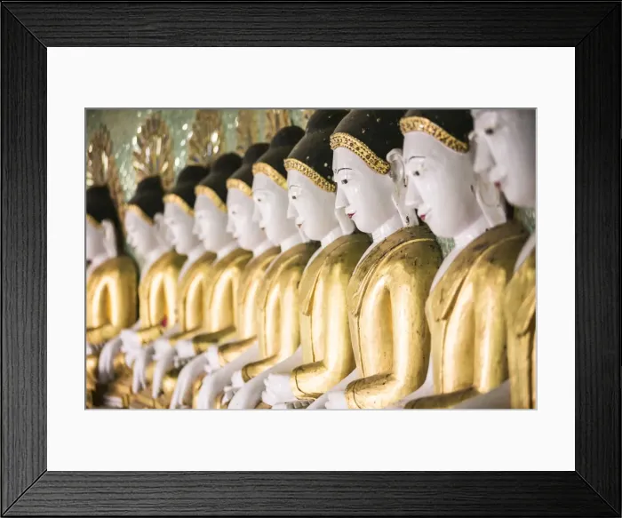 Framed Print : Some of the 45 large Buddha Images at Umin Thounzeh, a Buddhist temple on Sagaing Hill Framed Print : Some of the 45 large Buddha Images at Umin Thounzeh, a Buddhist temple on Sagaing Hill