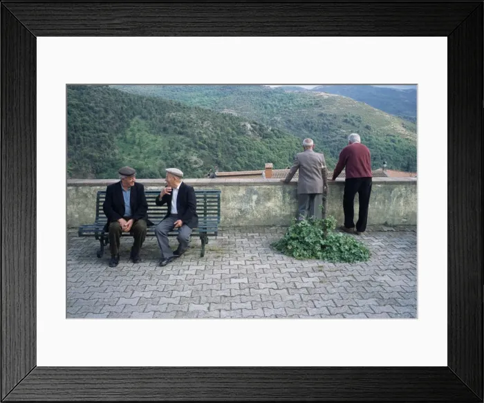Framed Print : Men watching procession Framed Print : Men watching procession