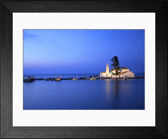 Framed Print : Vlacherna Monastery, Kanoni, Corfu, The Ionian Islands, Greek Islands, Greece, Europe Framed Print : Vlacherna Monastery, Kanoni, Corfu, The Ionian Islands, Greek Islands, Greece, Europe