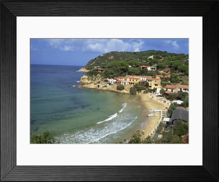 Framed Print : View over bay and Biodola Beach Framed Print : View over bay and Biodola Beach
