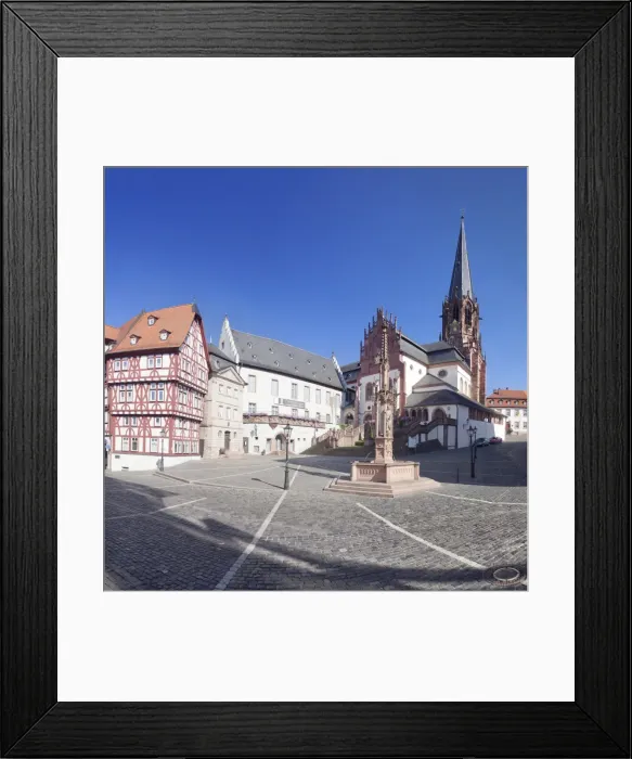 Framed Print : Stiftsplatz Square with Stiftsmuseum, Stiftsbrunnen fountain and Stiftskirche Church of St Framed Print : Stiftsplatz Square with Stiftsmuseum, Stiftsbrunnen fountain and Stiftskirche Church of St