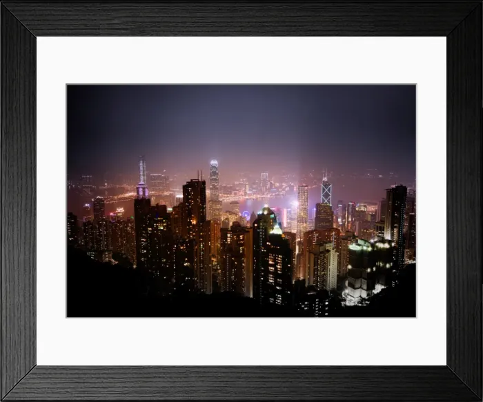 Framed Print : Skyscrapers of Wan Chai at night, Hong Kong, China, Asia Framed Print : Skyscrapers of Wan Chai at night, Hong Kong, China, Asia