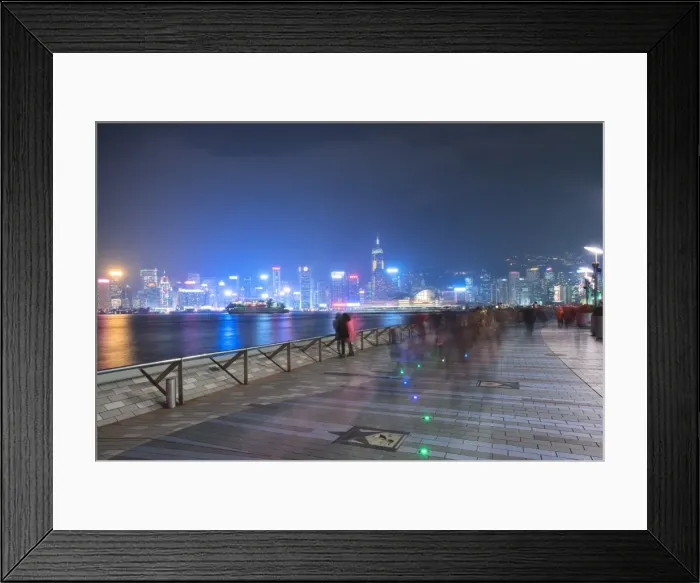 Framed Print : Avenue of Stars at night, Hong Kong, China, Asia Framed Print : Avenue of Stars at night, Hong Kong, China, Asia