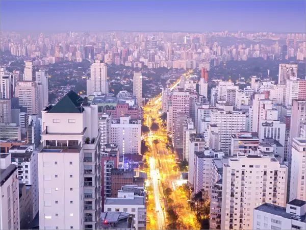 The Sao Paulo skyline from Jardins, Sao Paulo, Brazil, South America