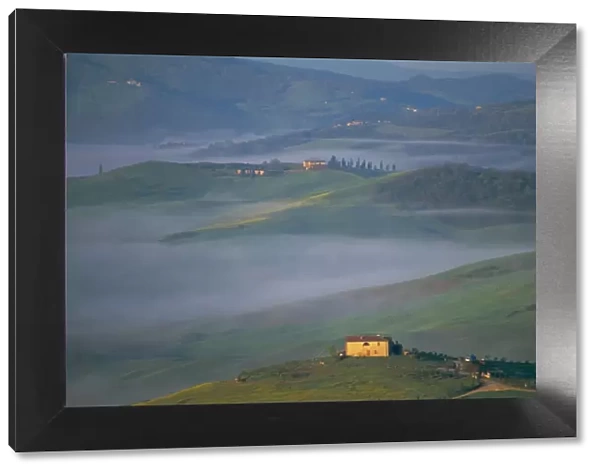 Misty landscape around Pienza