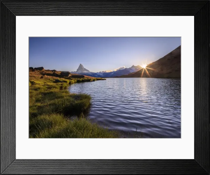 Framed Print : Sunset at Lake Stellisee, with the Matterhorn in the background, Zermatt, Pennine Alps Framed Print : Sunset at Lake Stellisee, with the Matterhorn in the background, Zermatt, Pennine Alps