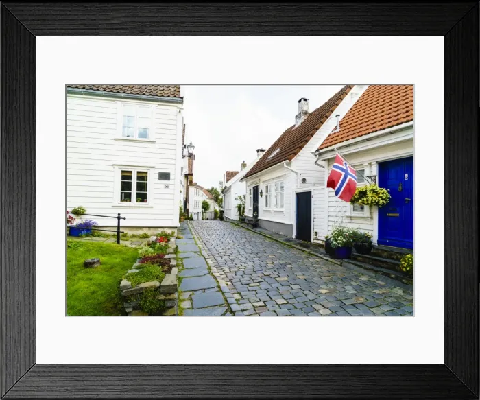 Framed Print : Old Stavanger (Gamle Stavanger) comprising about 250 buildings dating from early 18th century Framed Print : Old Stavanger (Gamle Stavanger) comprising about 250 buildings dating from early 18th century